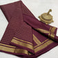 Pure mysore silk checked 120 grm thickness saree