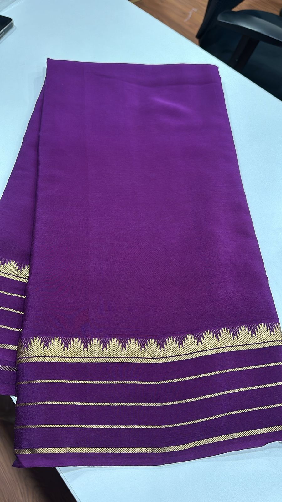 Pure mysore crepe silk 120 grm thickness saree