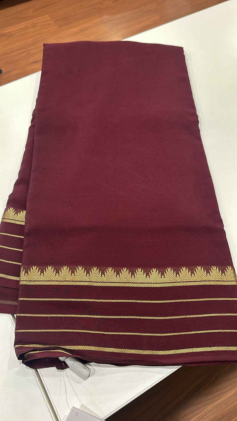 Pure mysore crepe silk 120 grm thickness saree