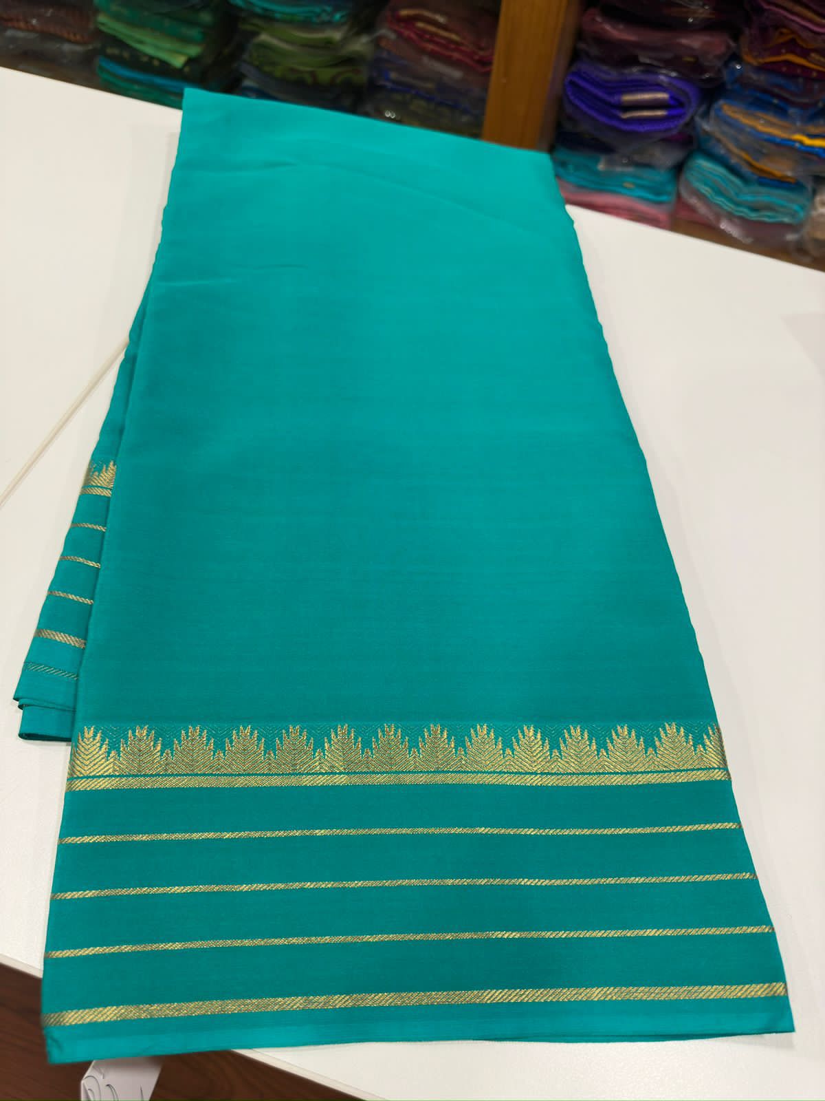 Pure mysore crepe silk 120 grm thickness saree