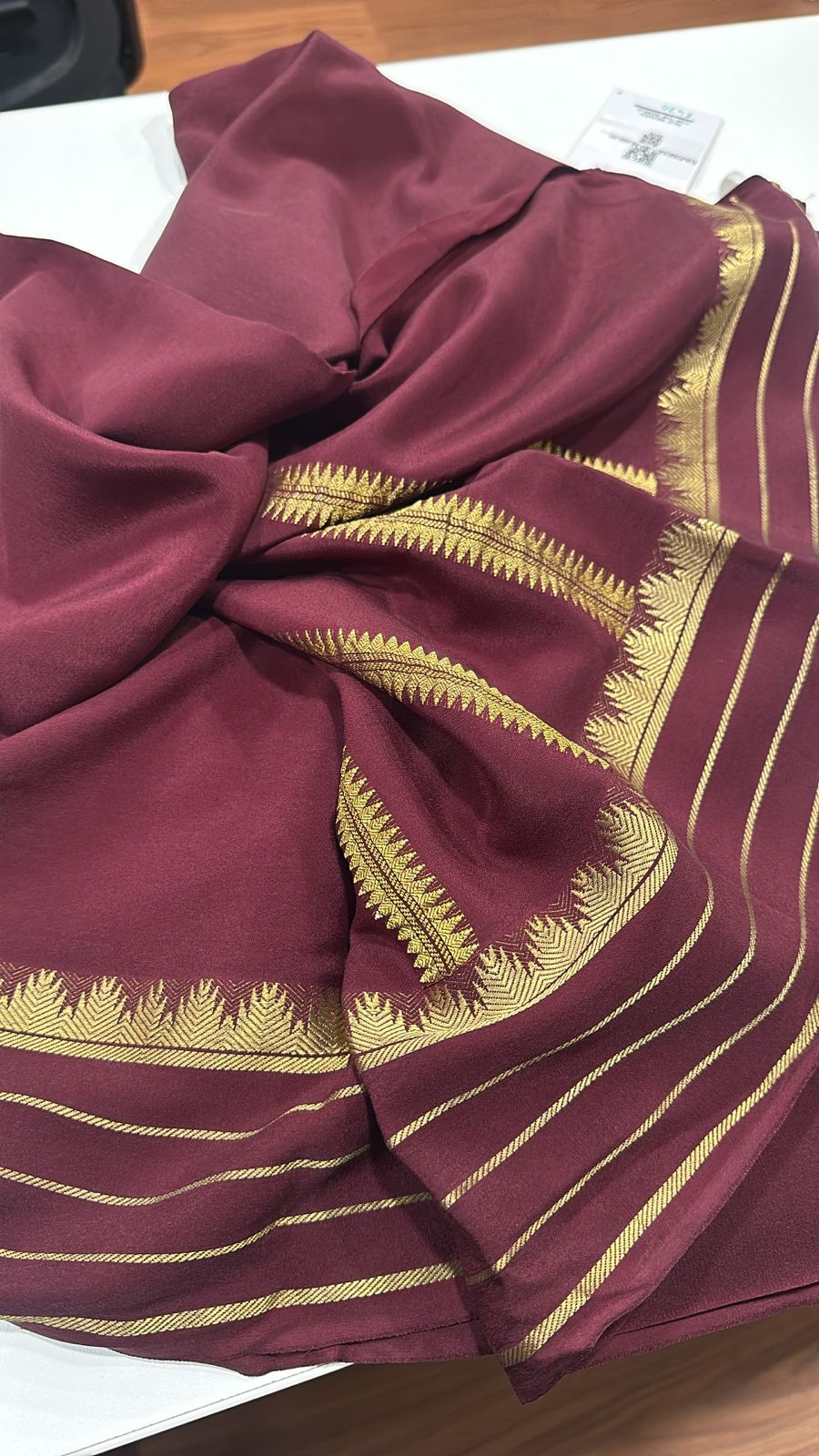 Pure mysore crepe silk 120 grm thickness saree