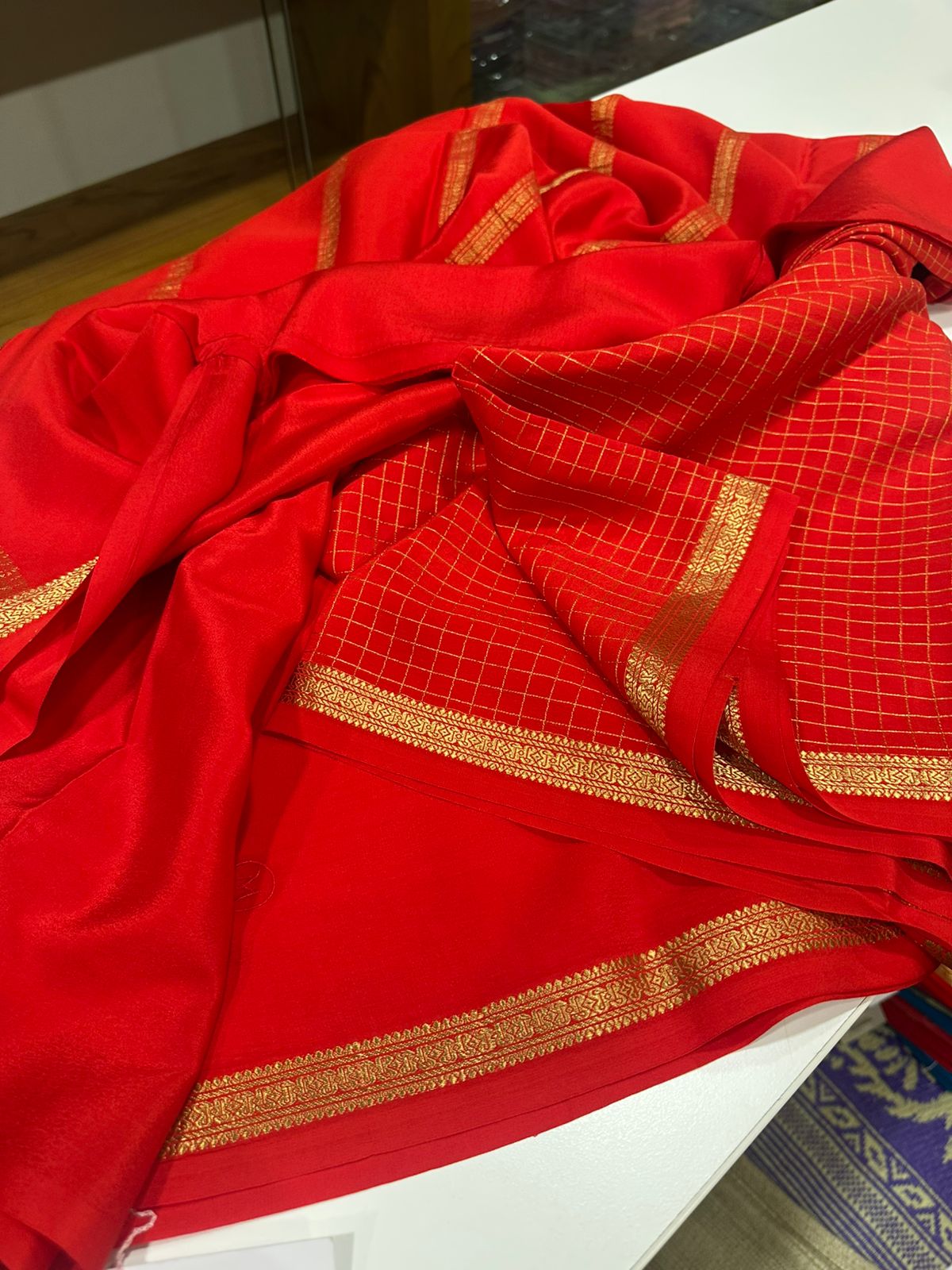 Pure mysore silk 120 grm thickness saree