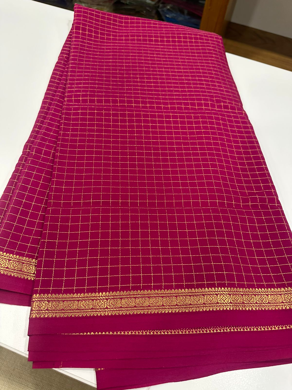 Pure mysore silk 120 grm thickness saree