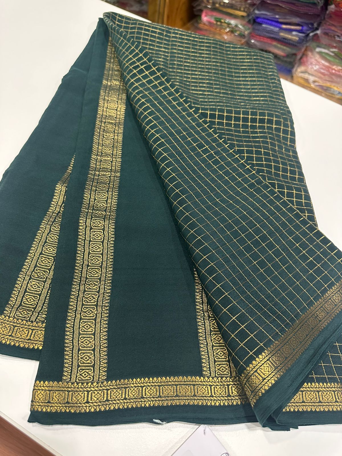 Pure mysore silk 120 grm thickness saree