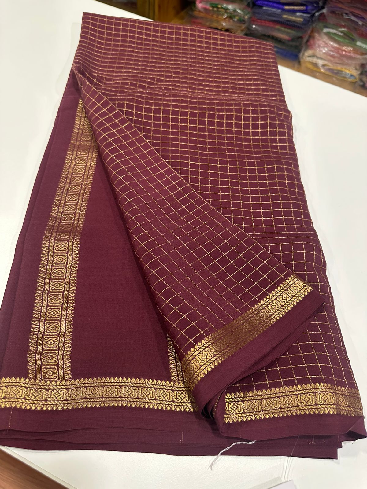 Pure mysore silk 120 grm thickness saree