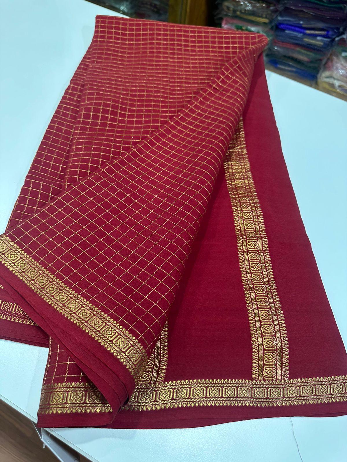 Pure mysore silk 120 grm thickness saree