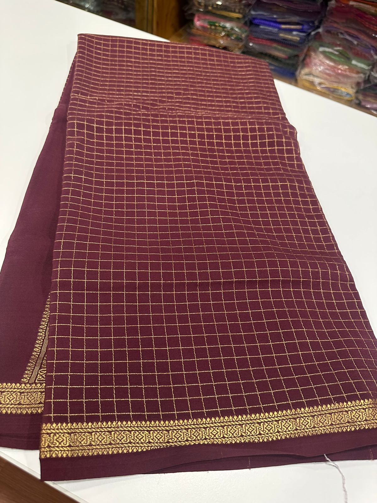 Pure mysore silk 120 grm thickness saree