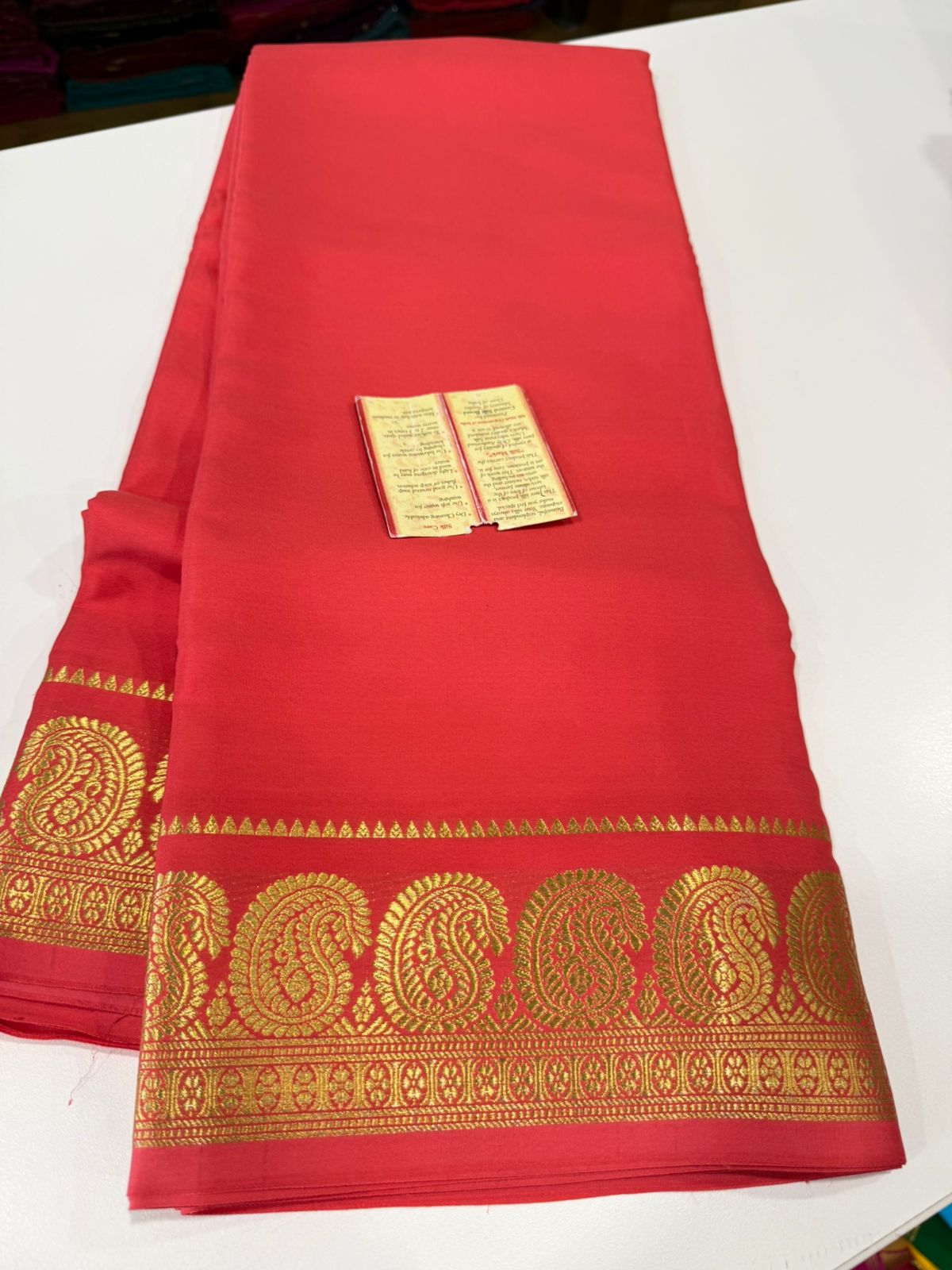 Pure mysore silk mango border 100 grm saree