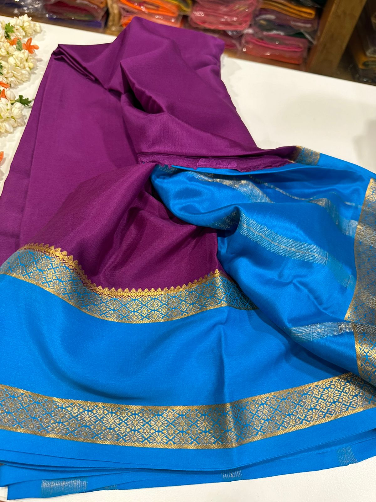 Pure Mysore Silk Ganga Jamuna Saree