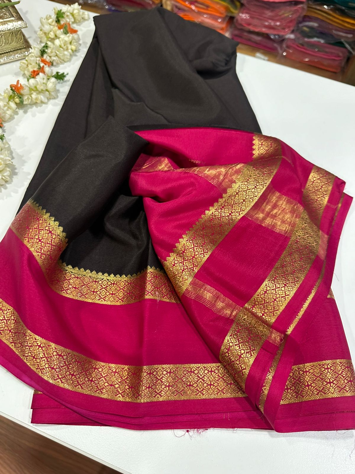 Pure Mysore Silk Ganga Jamuna Saree