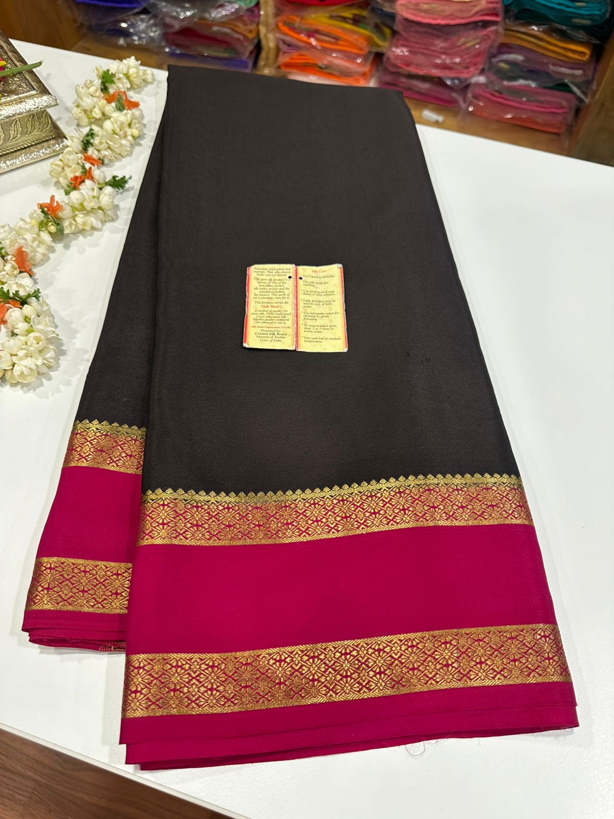 Pure Mysore Silk Ganga Jamuna Saree