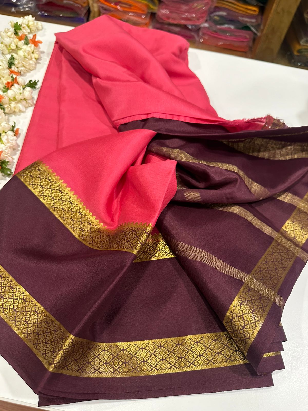 Pure Mysore Silk Ganga Jamuna Saree