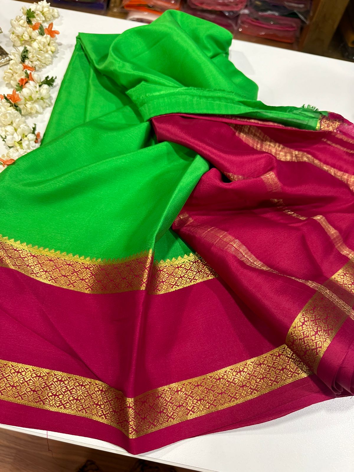 Pure Mysore Silk Ganga Jamuna Saree