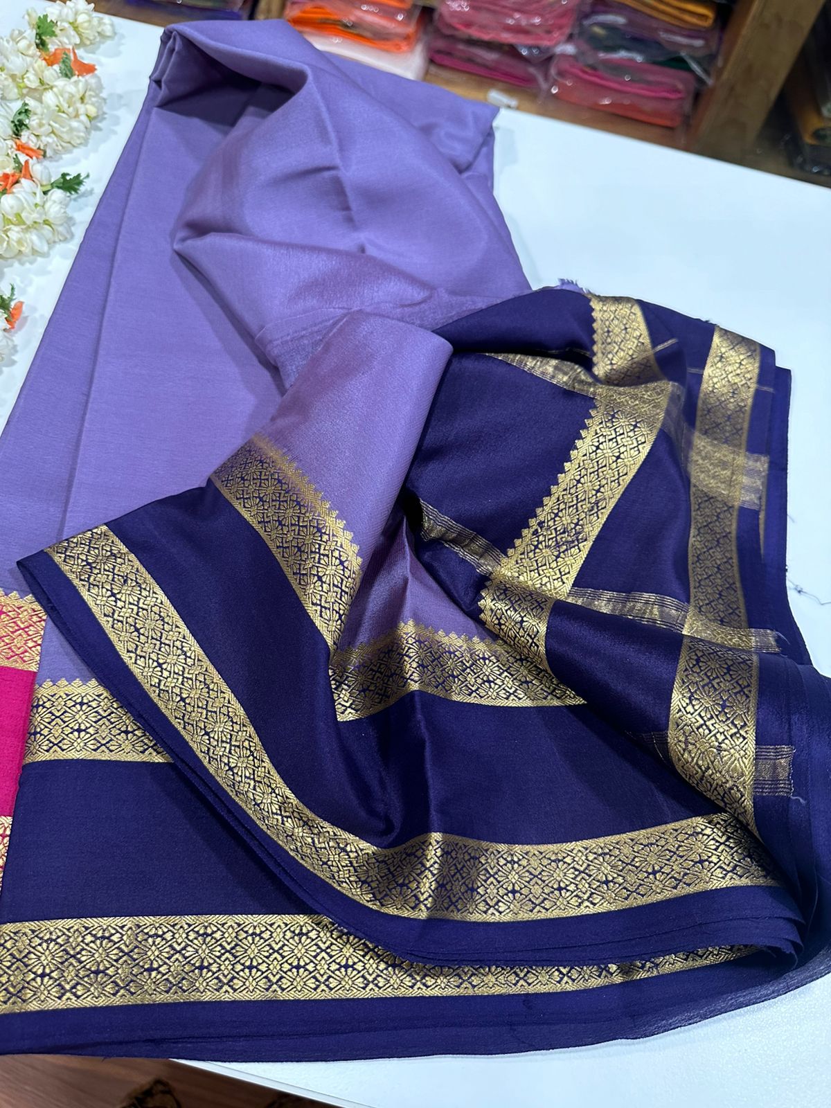 Pure Mysore Silk Ganga Jamuna Saree