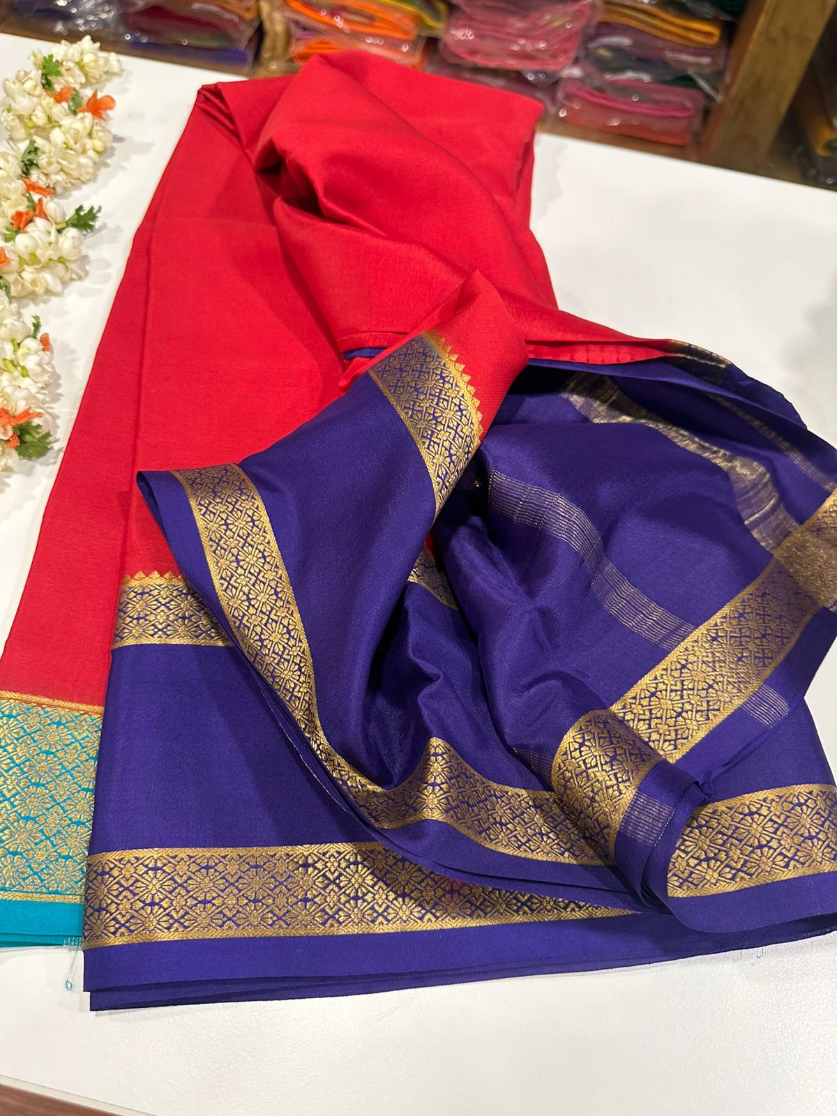 Pure Mysore Silk Ganga Jamuna Saree