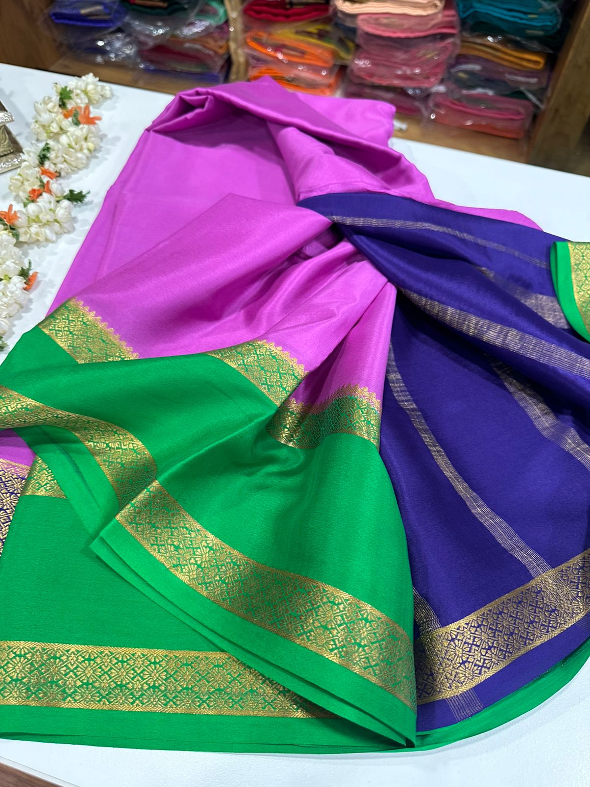 Pure Mysore Silk Ganga Jamuna Saree