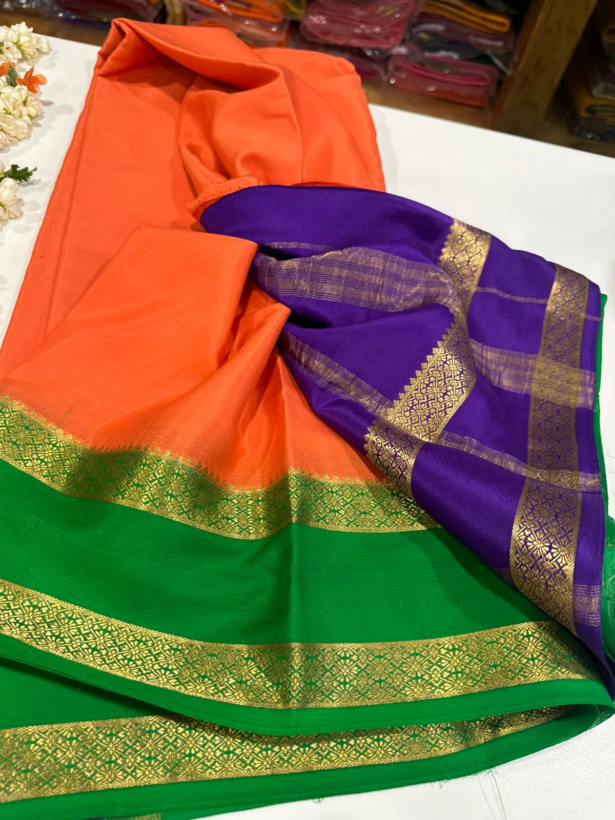 Pure Mysore Silk Ganga Jamuna Saree