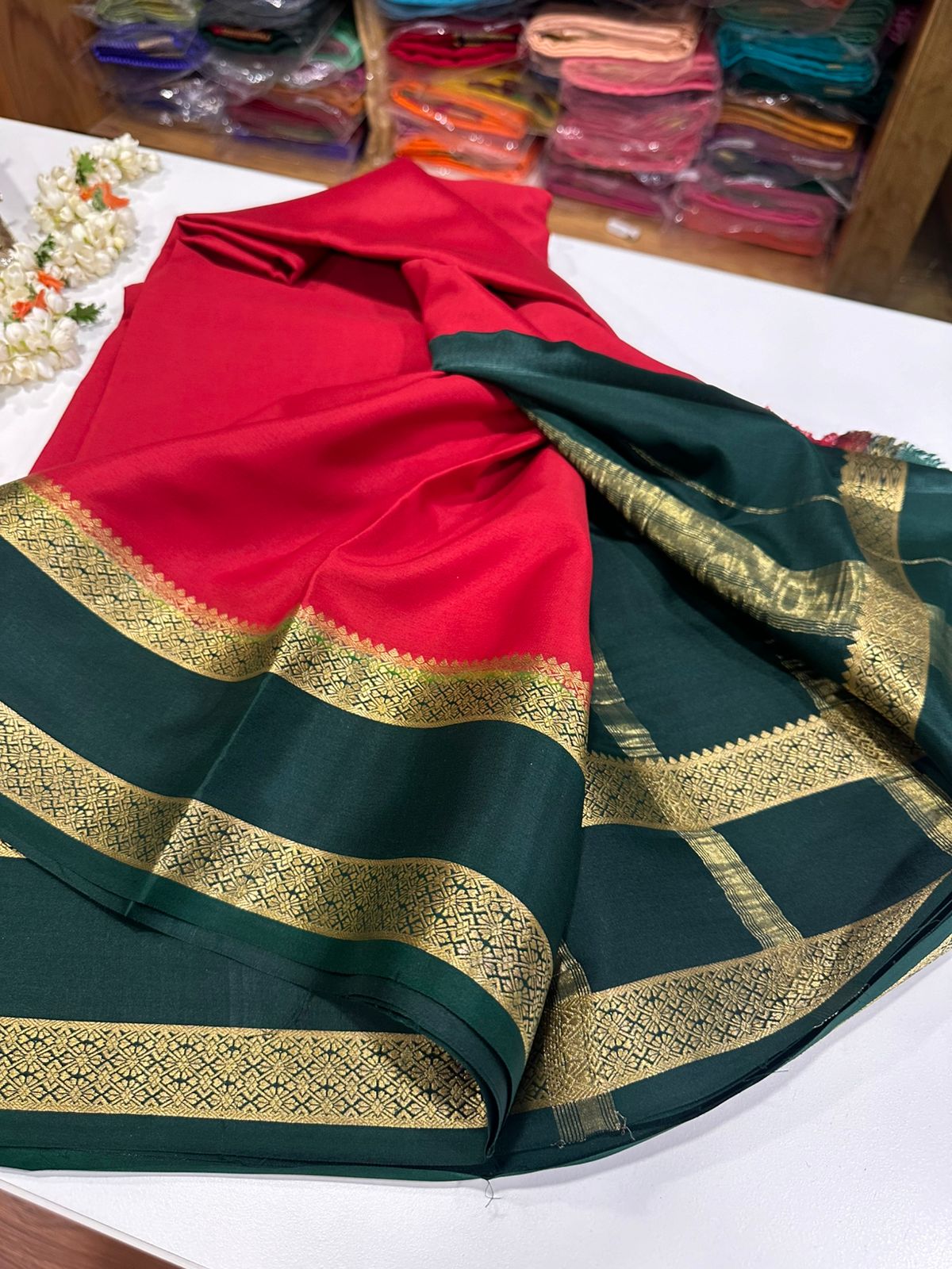 Pure Mysore Silk Ganga Jamuna Saree