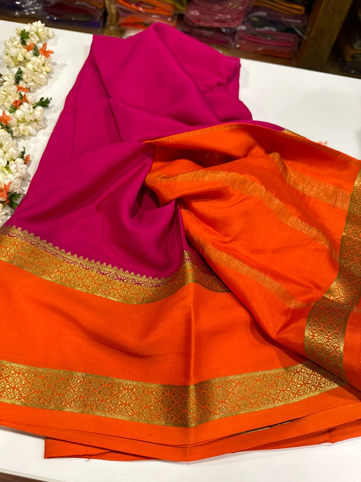 Pure Mysore Silk Ganga Jamuna Saree