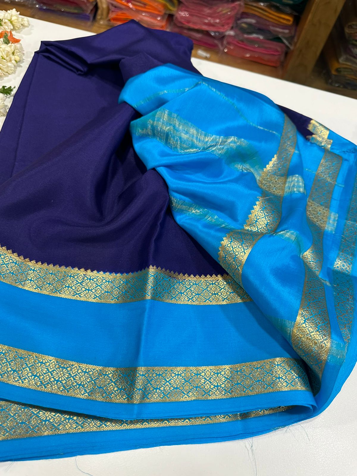 Pure Mysore Silk Ganga Jamuna Saree