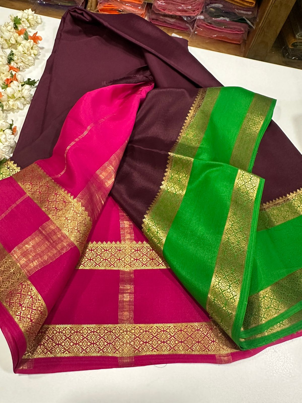 Pure Mysore Silk Ganga Jamuna Saree