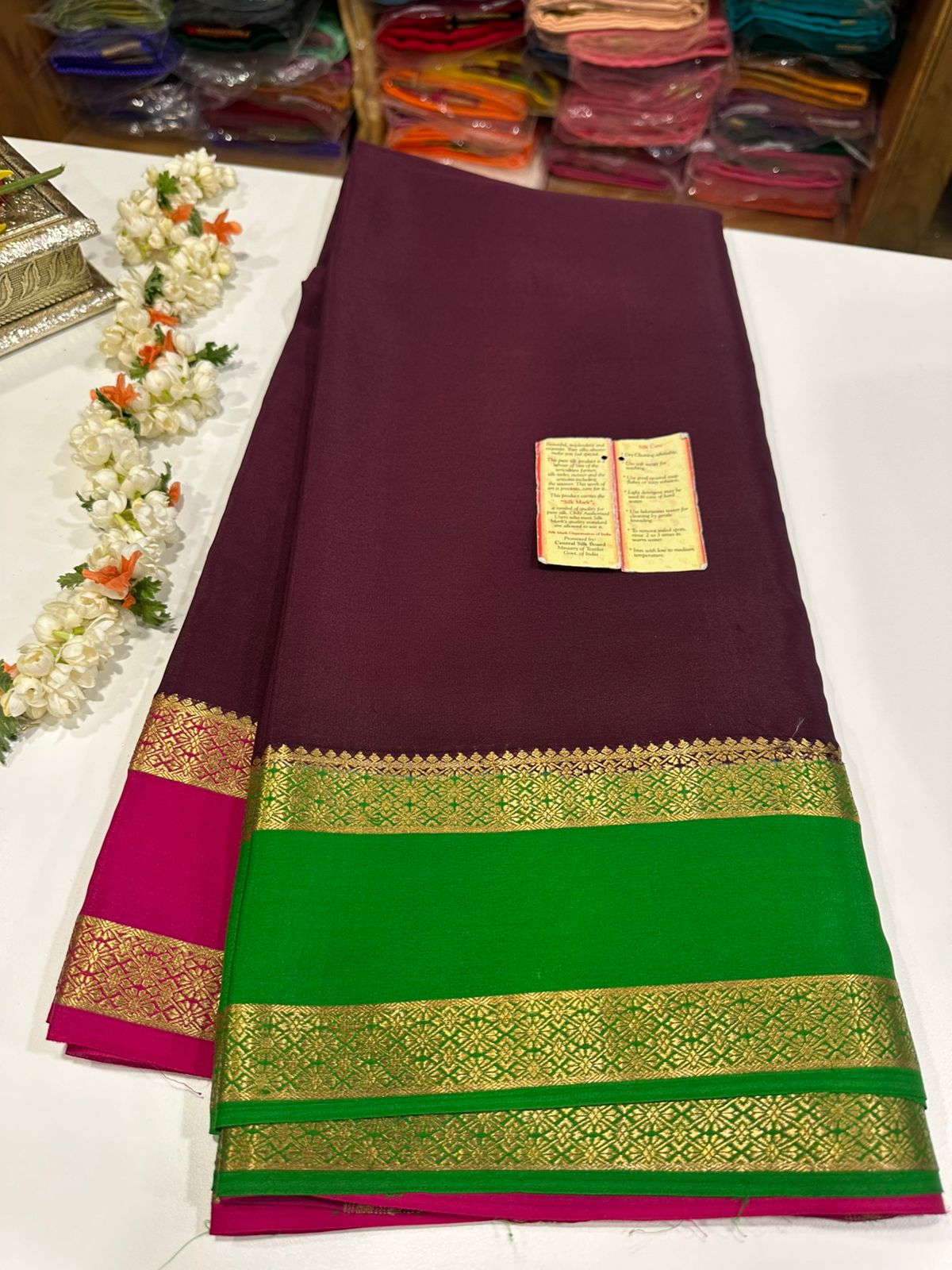 Pure Mysore Silk Ganga Jamuna Saree