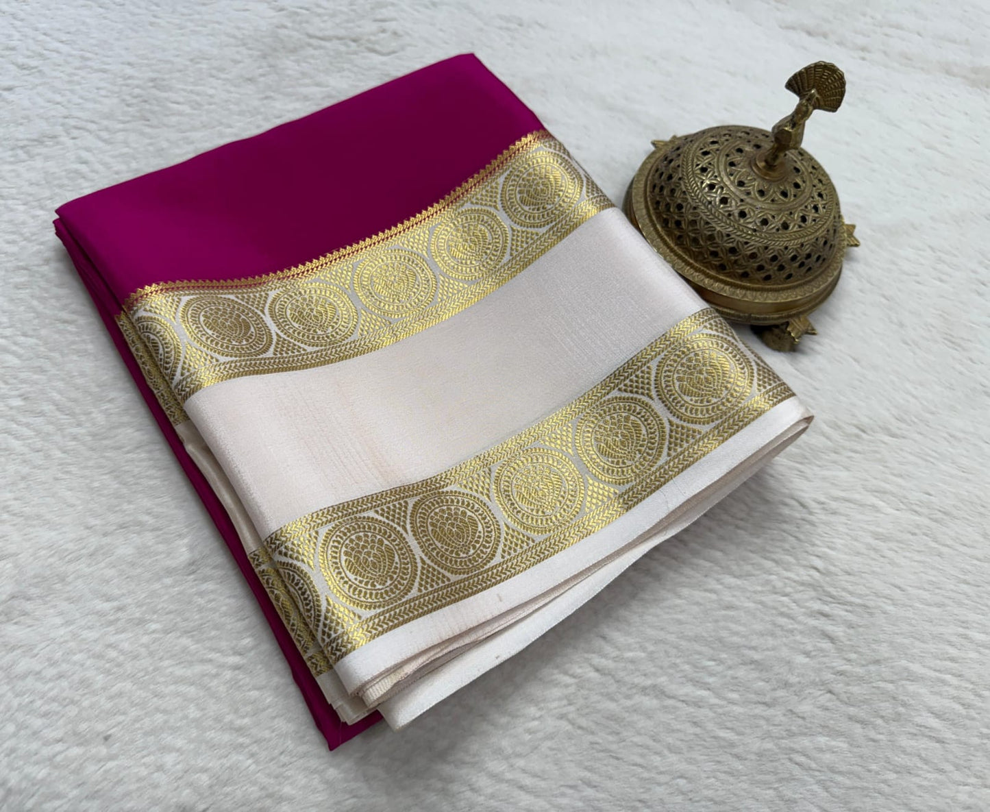 Pure Mysore Silk Ganga Jamuna Saree