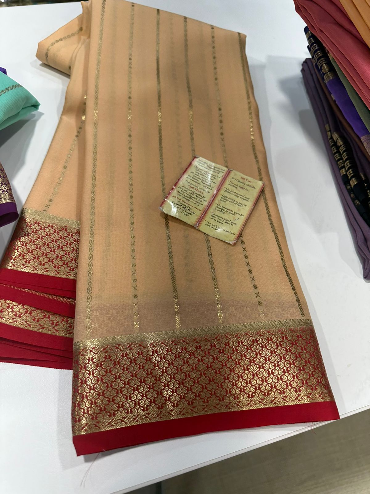 100% Pure Mysore Silk Crape Sarees - Sudarshan Family Store –  Sudarshansarees