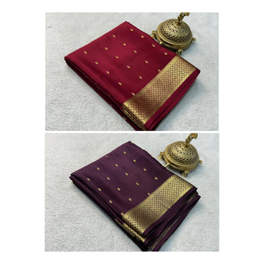 Pure Mysore Silk Authentic Butta Work Saree