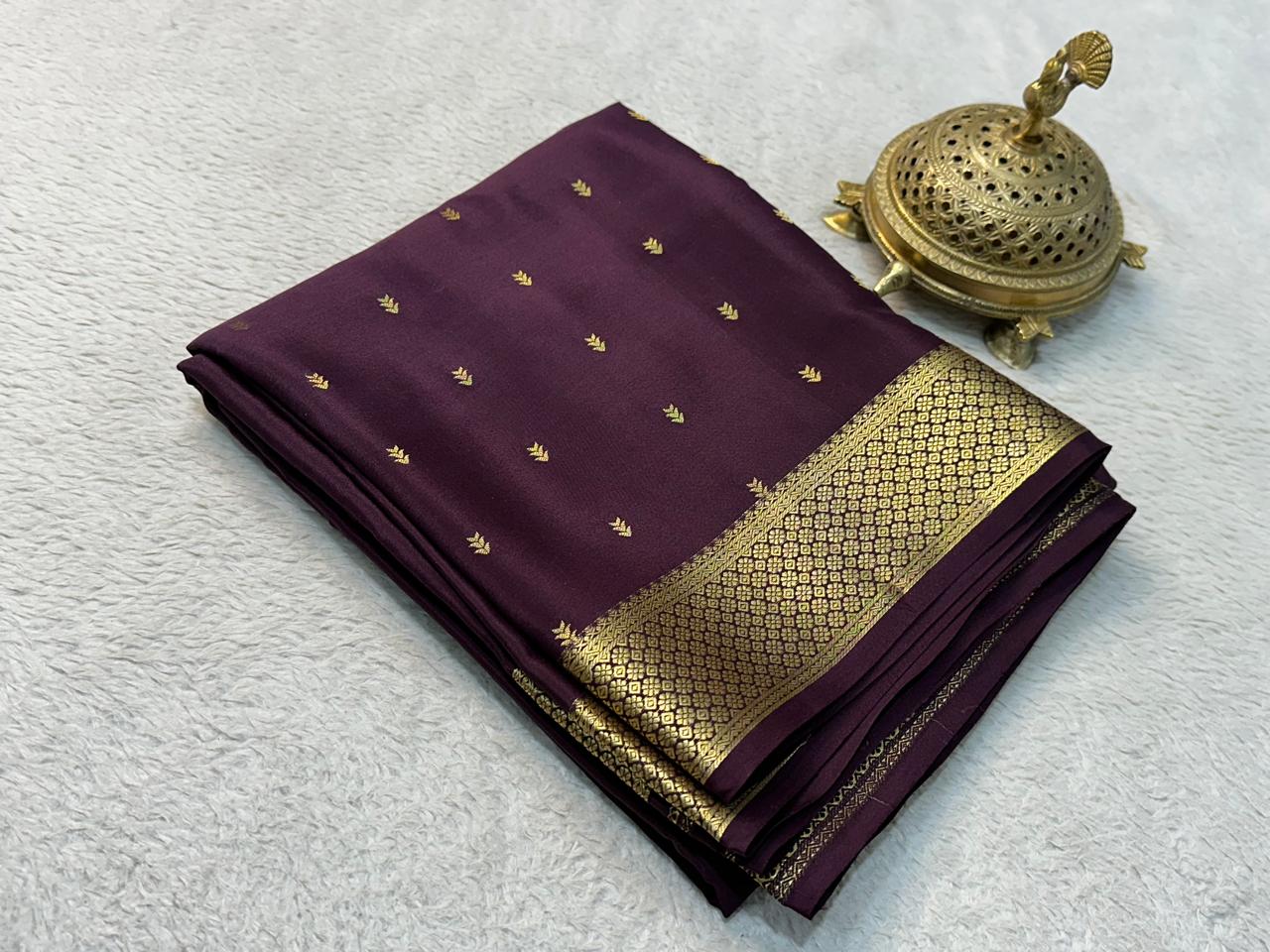 Pure Mysore Silk Authentic Butta Work Saree
