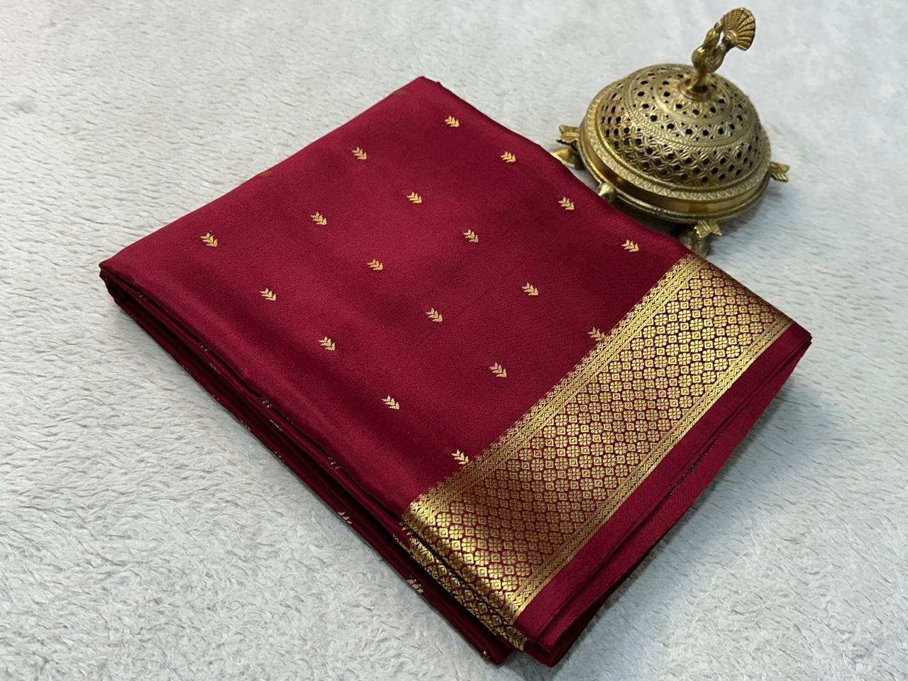 Pure Mysore Silk Authentic Butta Work Saree