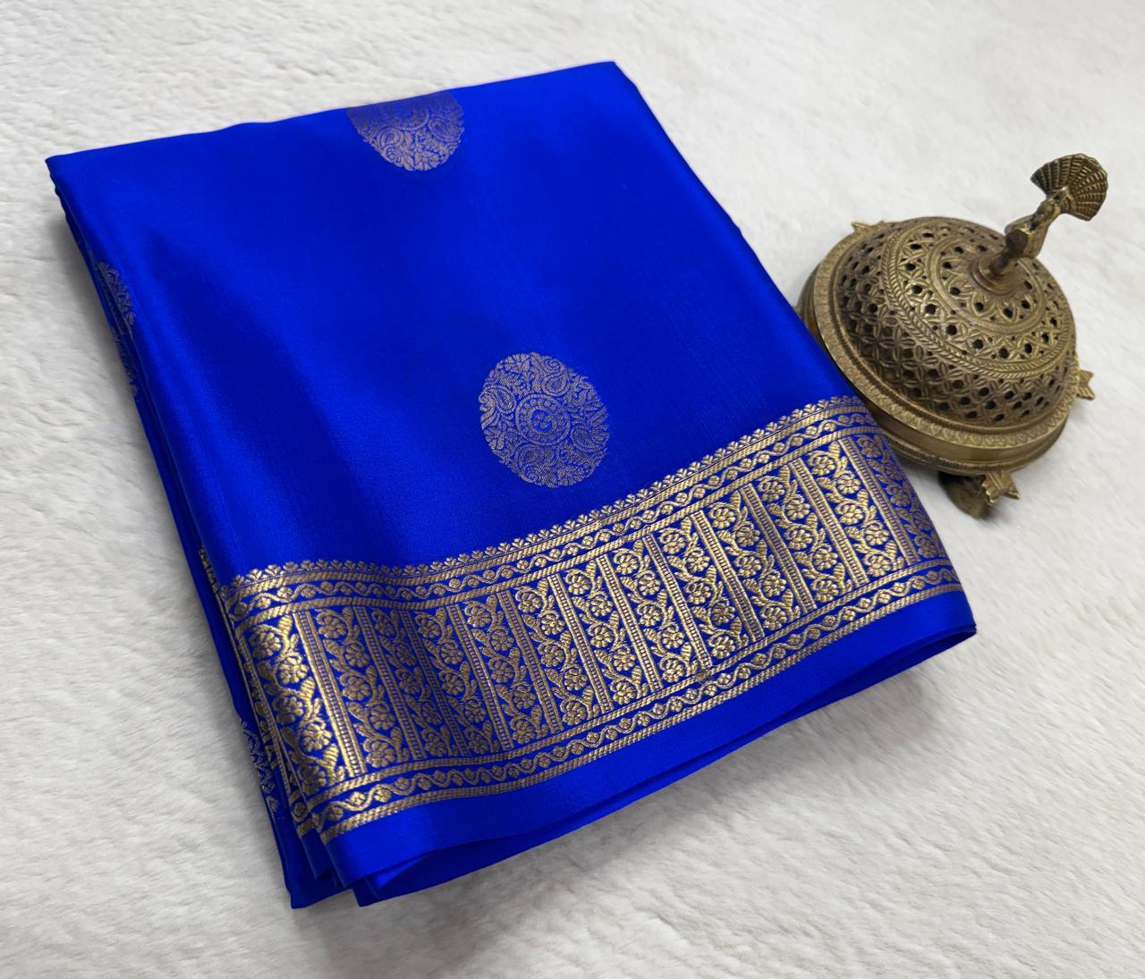 Pure Mysore Silk Authentic Butta Work Saree