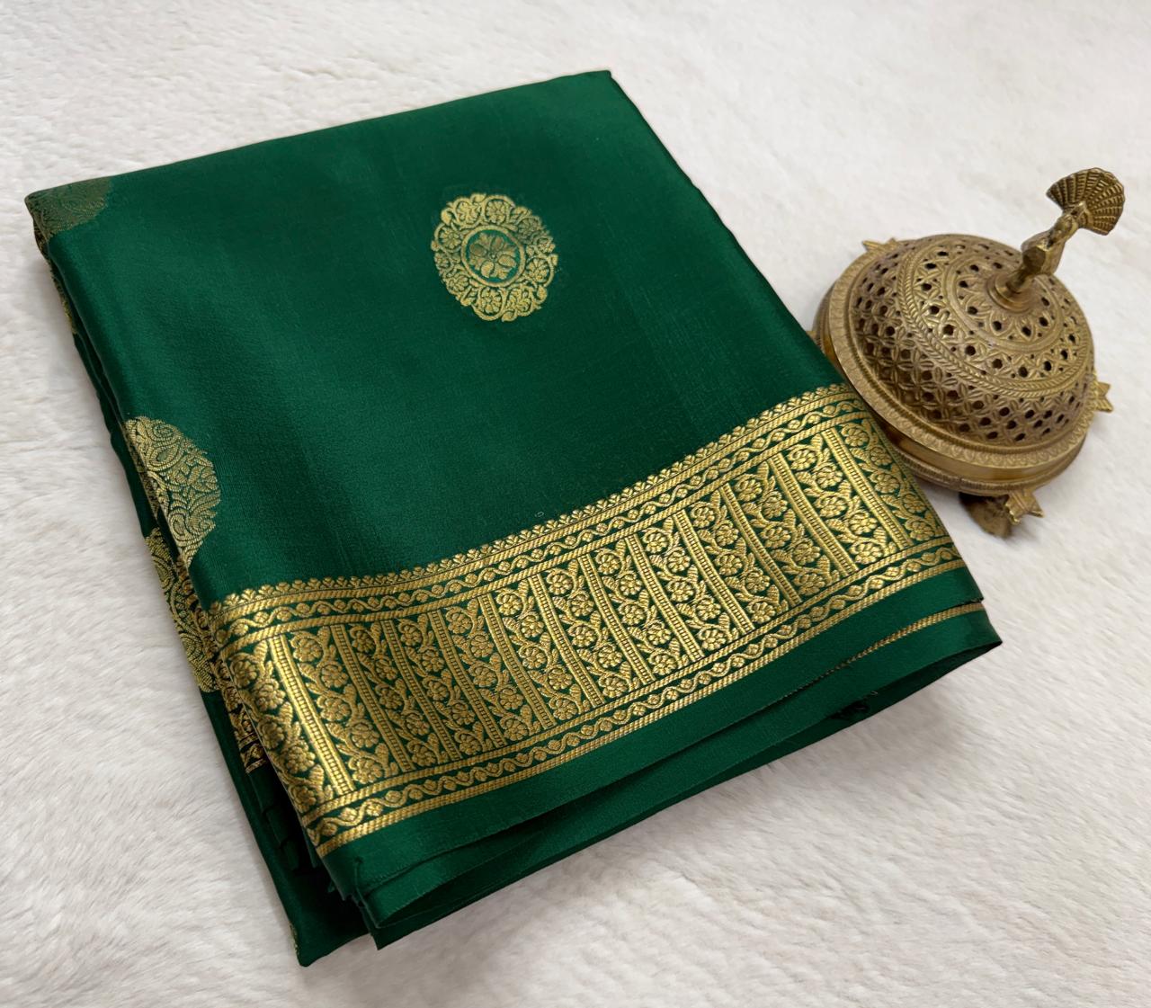 Pure Mysore Silk Authentic Butta Work Saree