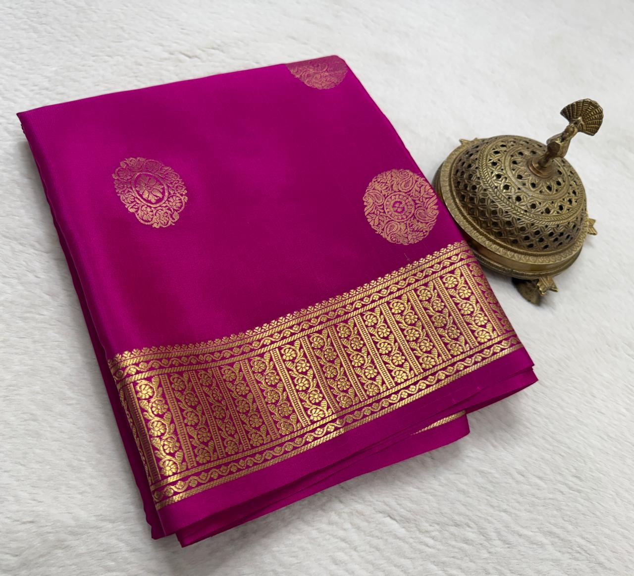 Pure Mysore Silk Authentic Butta Work Saree