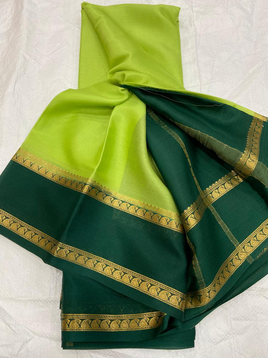 Graceful Pure Mysore Silk Saree with Small Mango Border