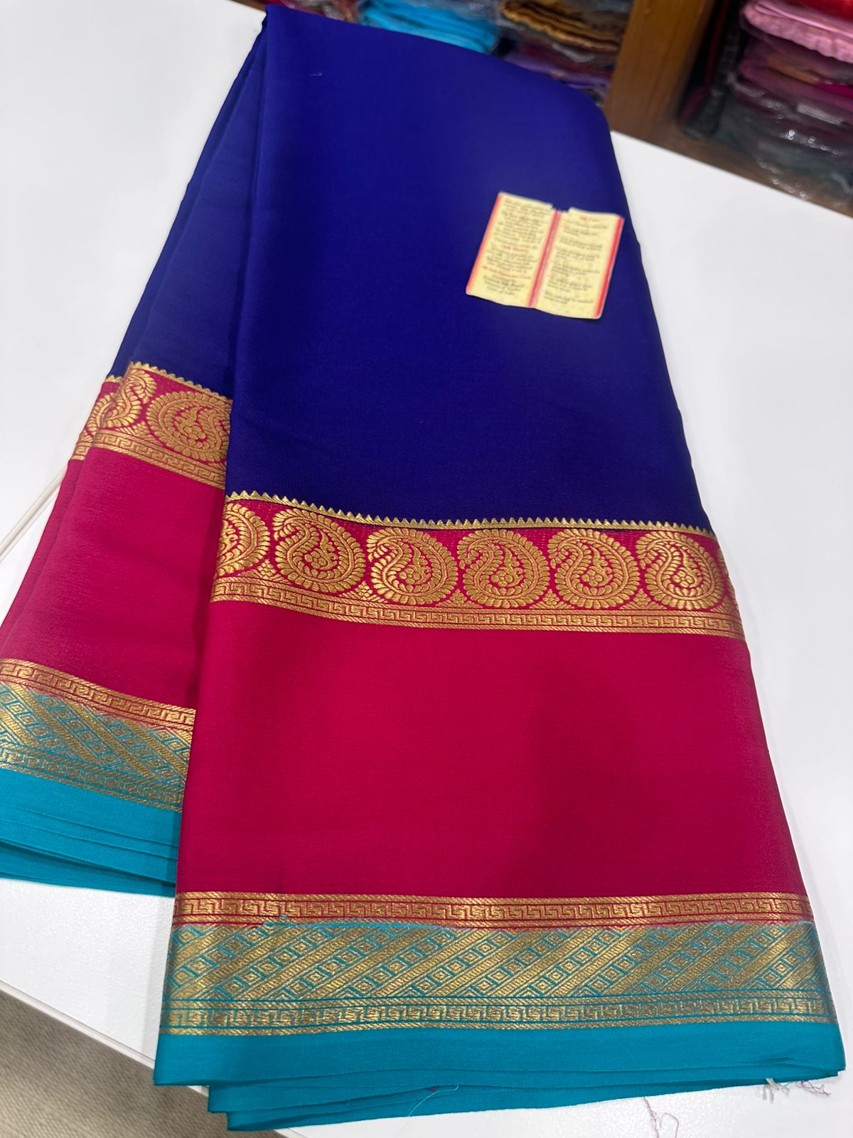 3 Color Combination Authentic Pure Mysore Silk Saree