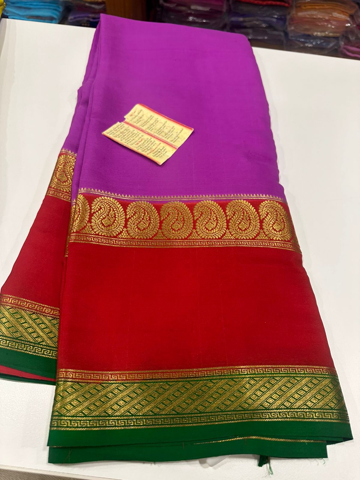 3 Color Combination Authentic Pure Mysore Silk Saree