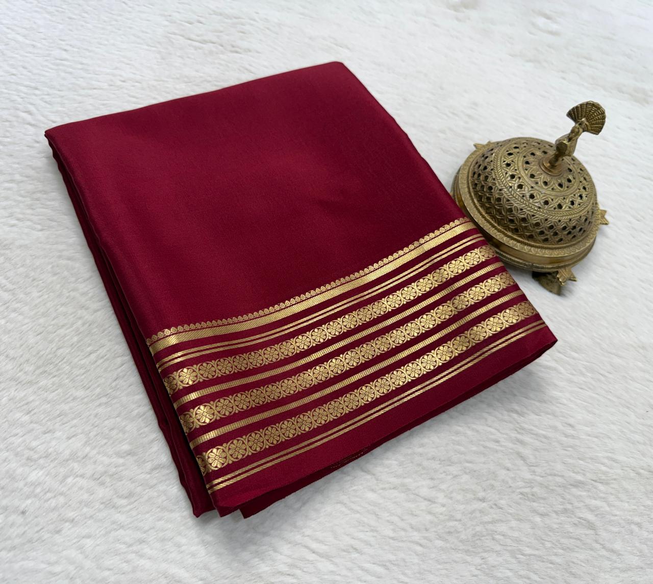 Pure Mysore Crepe Silk Traditional Wedding Saree