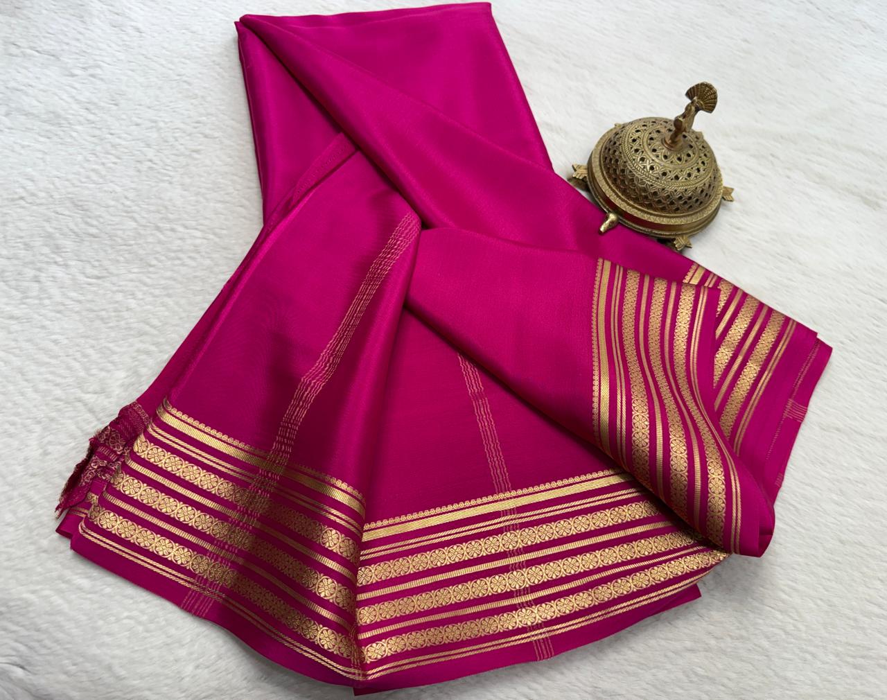 Pure Mysore Crepe Silk Traditional Wedding Saree
