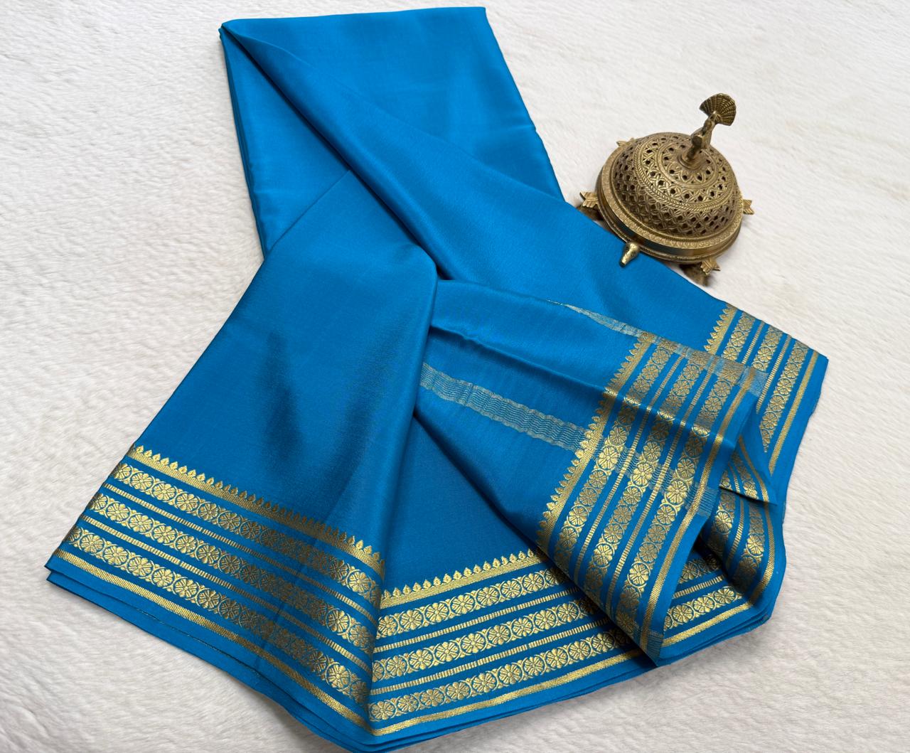 Pure Mysore Crepe Silk Traditional Wedding Saree