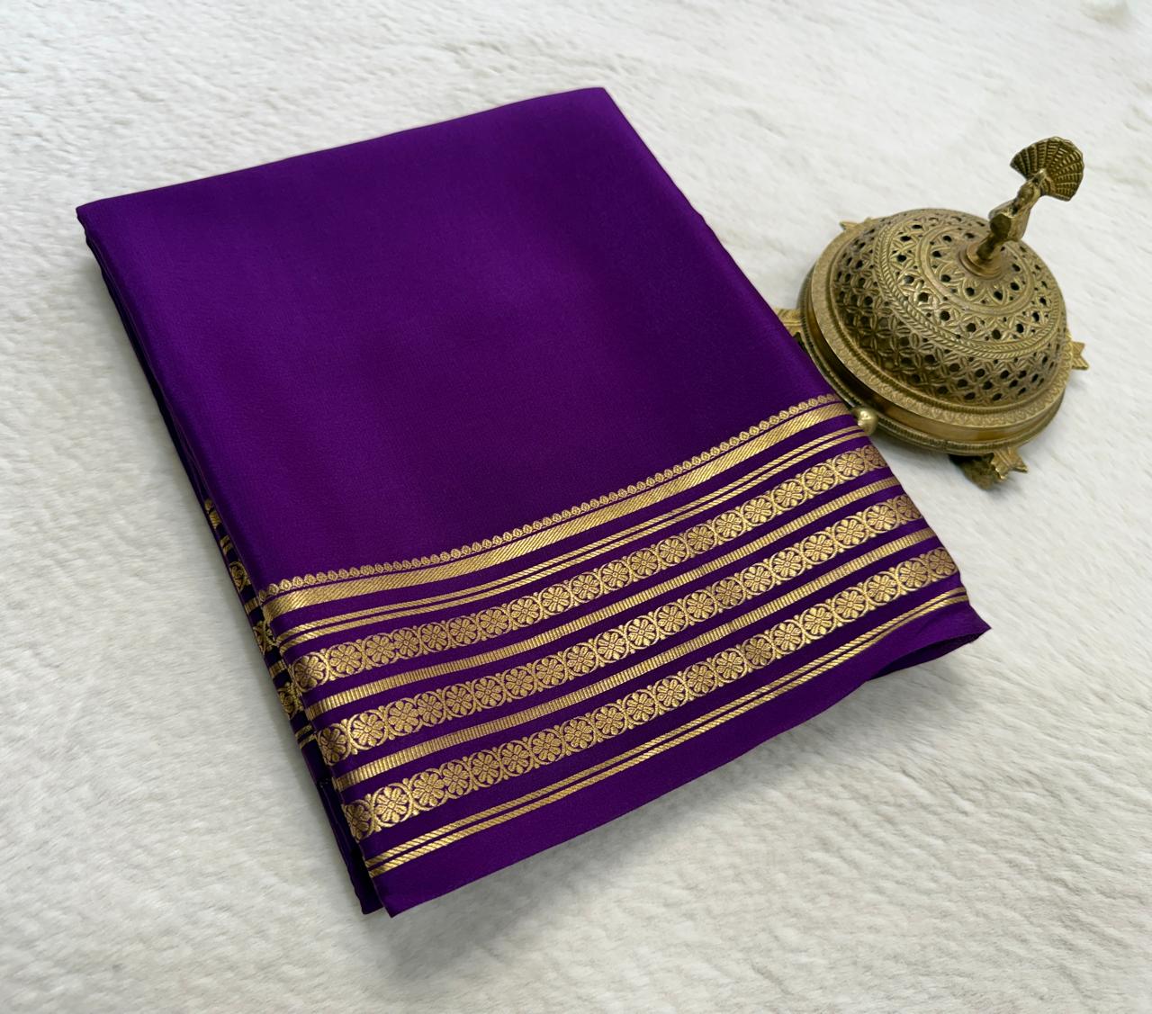 Pure Mysore Crepe Silk Traditional Wedding Saree