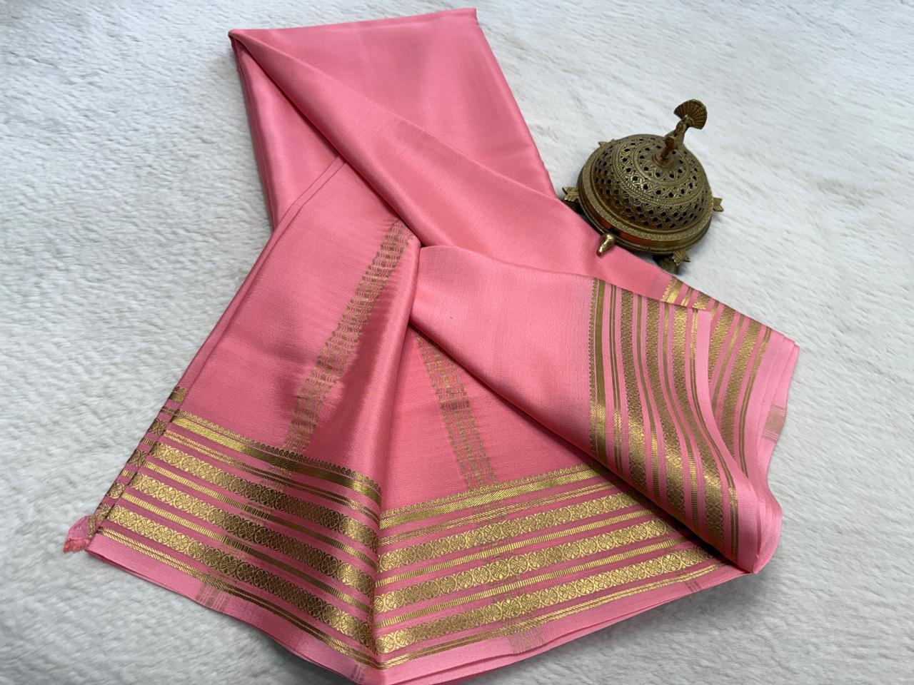 Pure Mysore Crepe Silk Traditional Wedding Saree