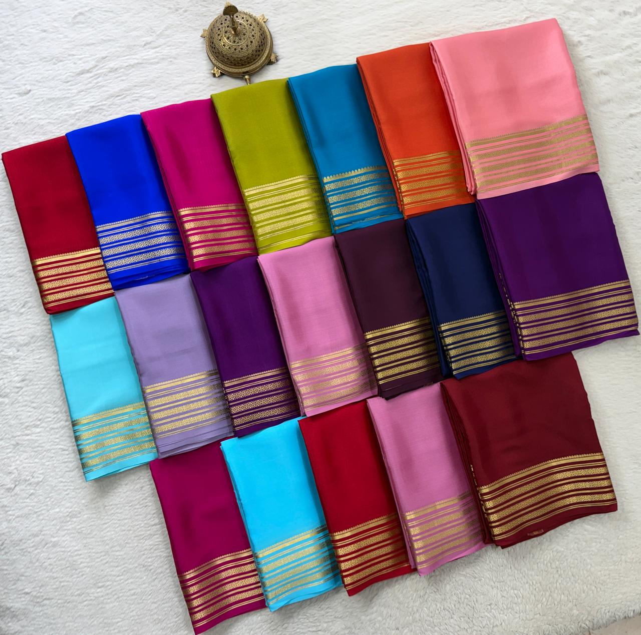 Pure Mysore Crepe Silk Traditional Wedding Saree
