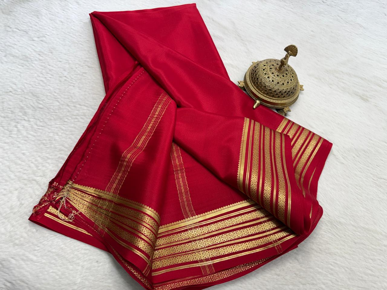 Pure Mysore Crepe Silk Traditional Wedding Saree