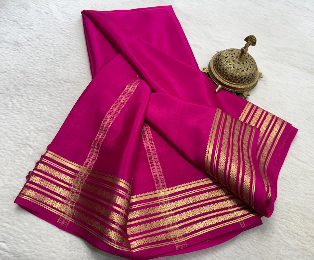 Pure Mysore Crepe Silk Traditional Wedding Saree