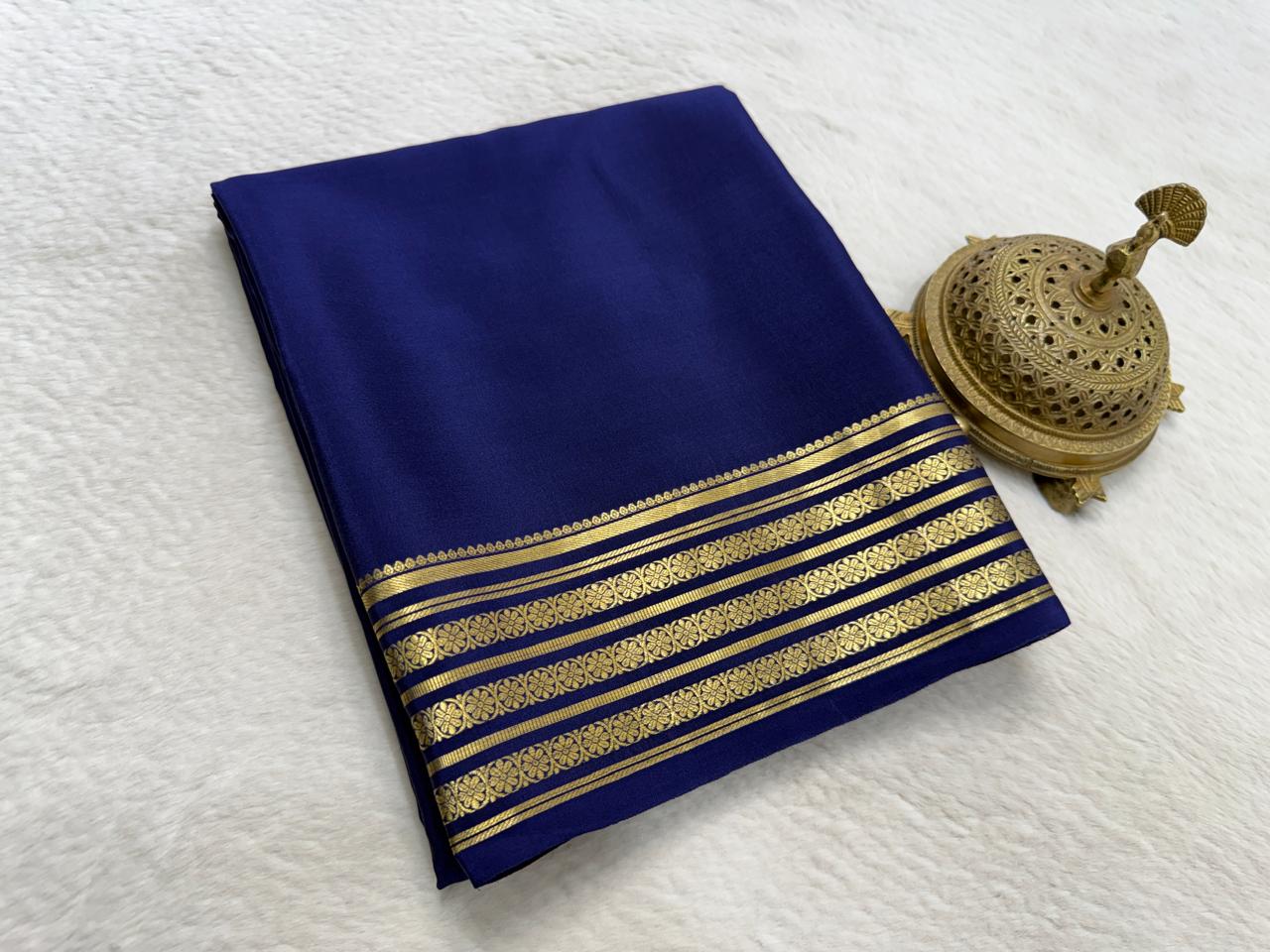 Pure Mysore Crepe Silk Traditional Wedding Saree