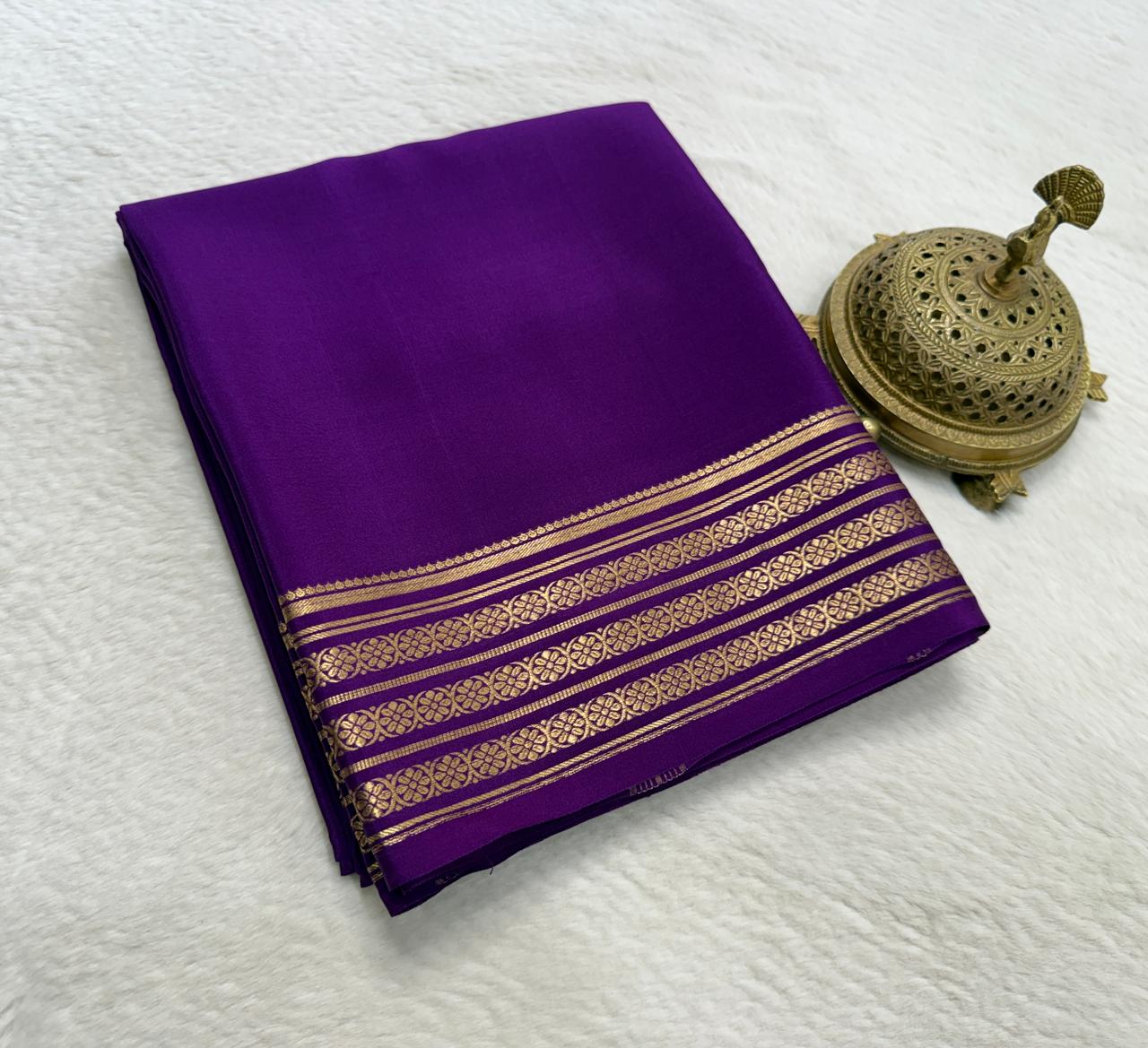Pure Mysore Crepe Silk Traditional Wedding Saree