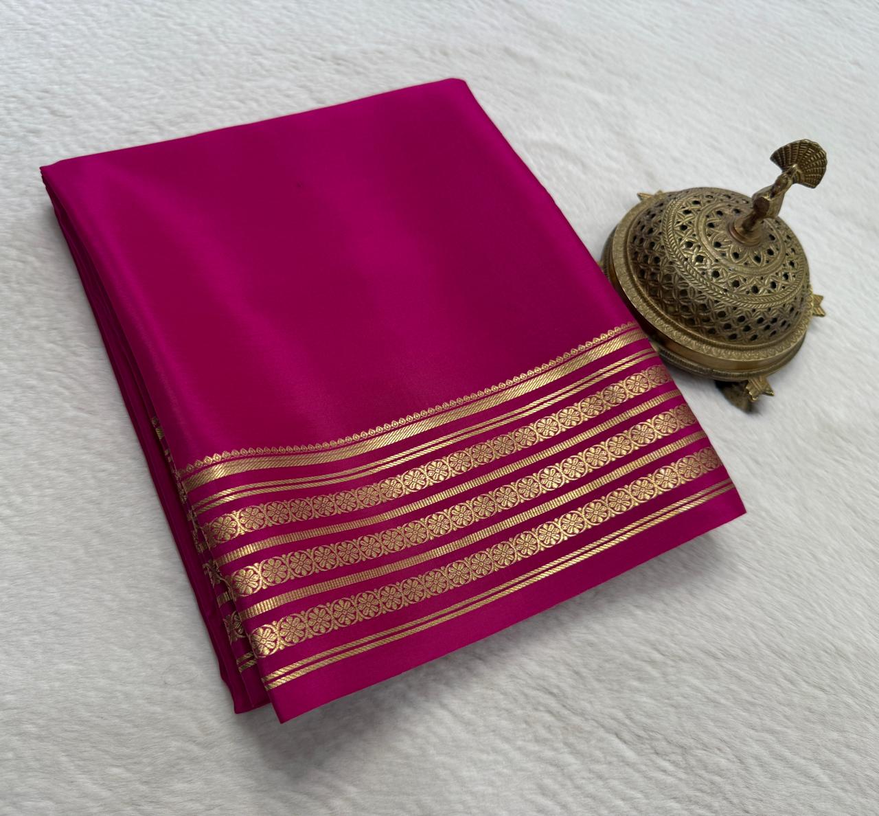 Pure Mysore Crepe Silk Traditional Wedding Saree