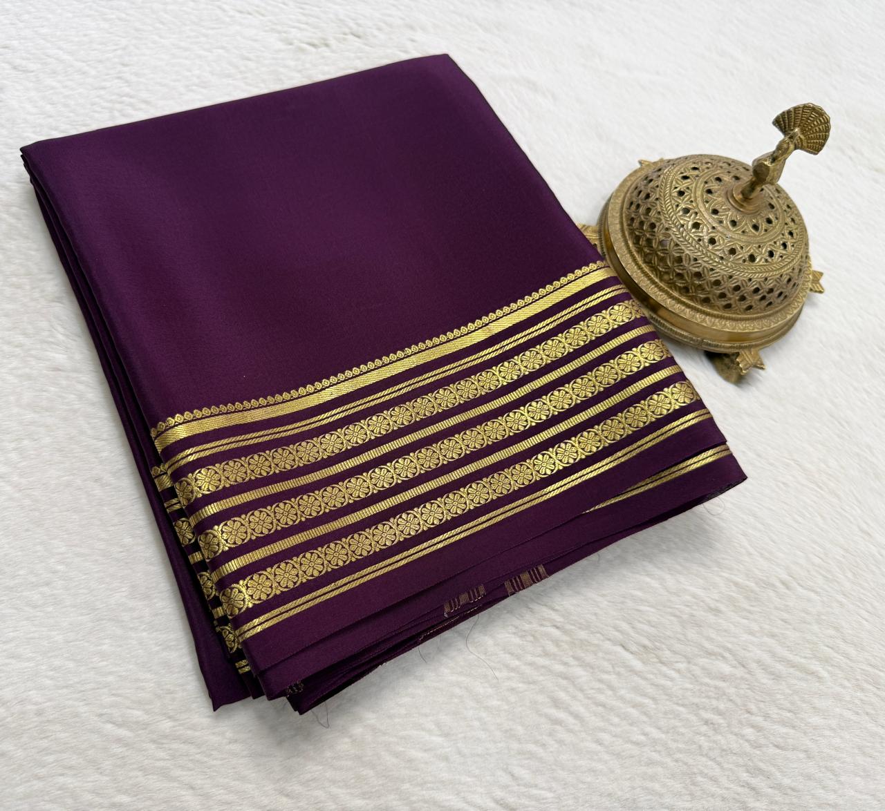 Pure Mysore Crepe Silk Traditional Wedding Saree