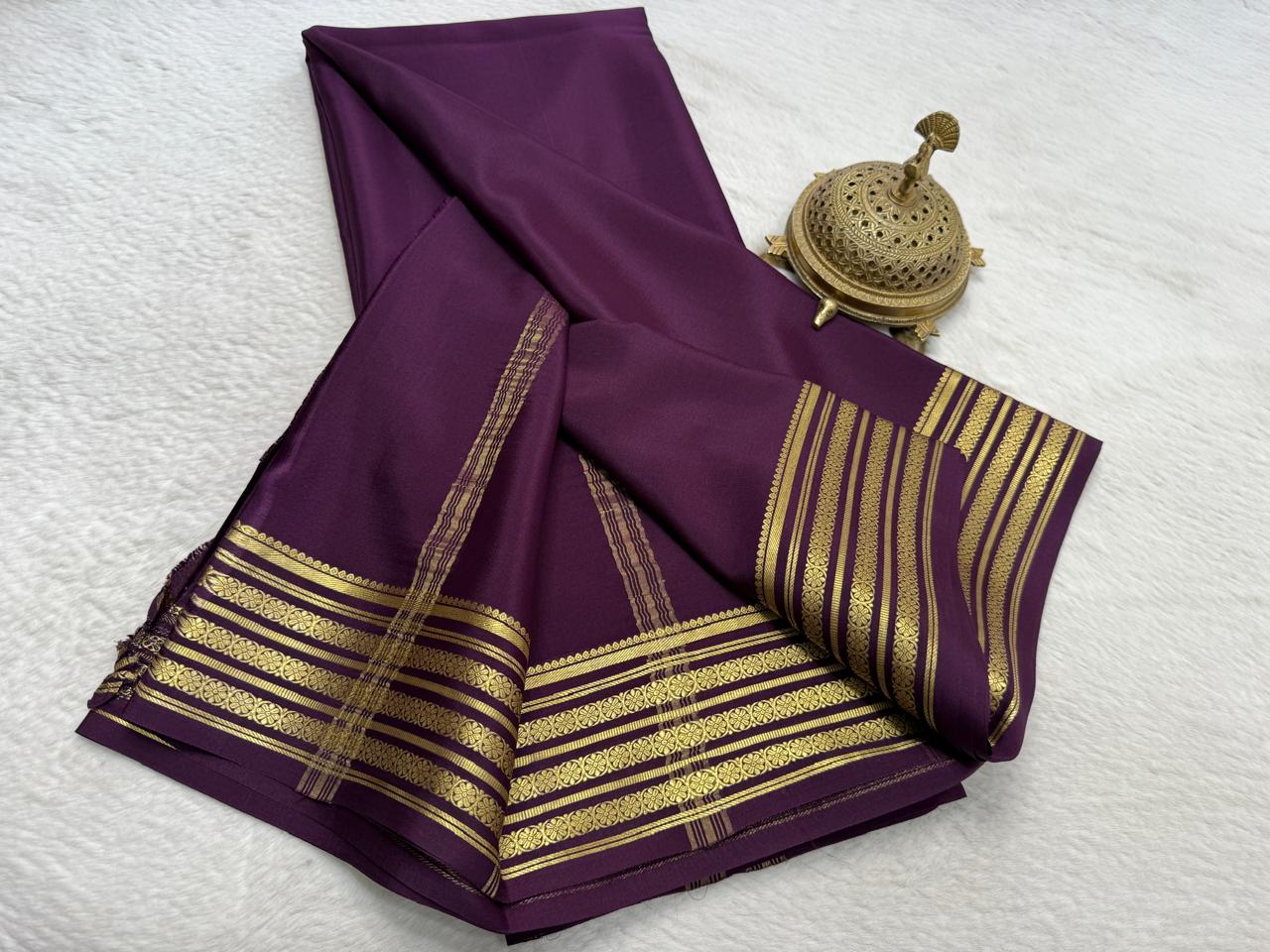 Pure Mysore Crepe Silk Traditional Wedding Saree